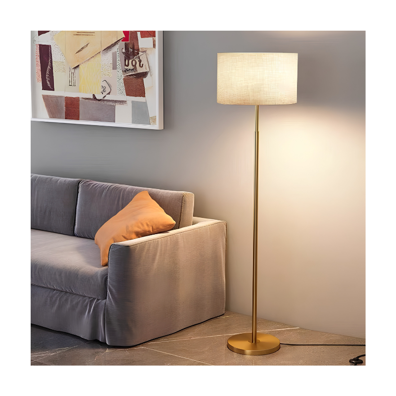 Brushed Gold Column Floor Lamp